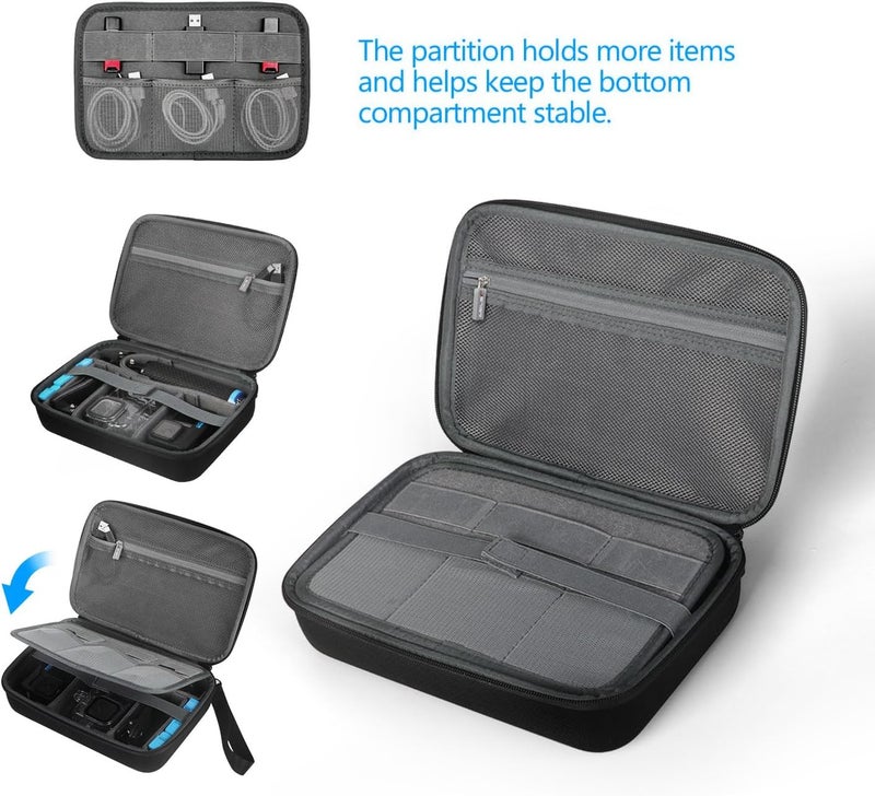 JSVER PU Leather Hard Shell Carrying Case for GoPro Hero13/12/11/10/9/8/7, AKASO EK7000 / Brave 4 4K / Brave 7 LE/Brave 8 / V50X and Insta360 - Image 2